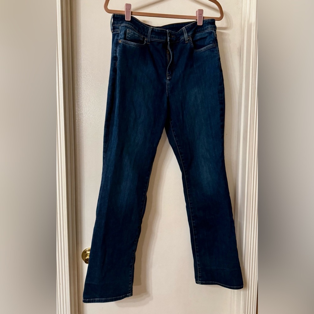 NYDJ M Marilyn Straight-Leg Jeans in Dark Blue Wash size 14